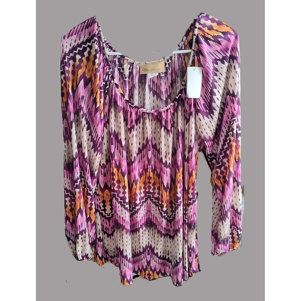Ella Samani Pink Long Sleeve Blouse - size 1X